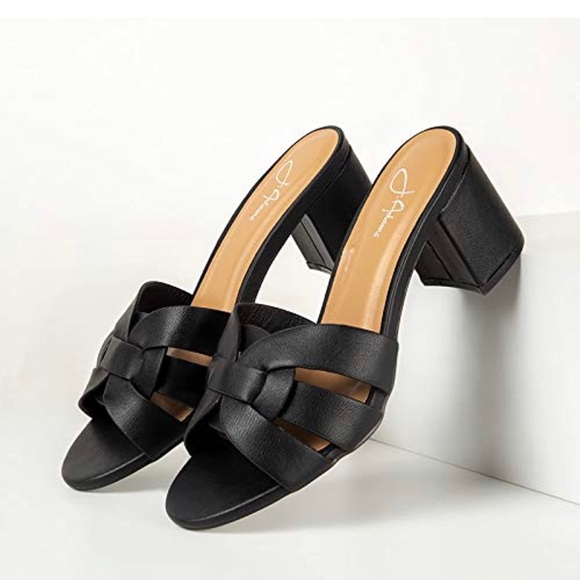 J Adam’s dressy slip on block heel sandals, hell 2,5 inches, size 7 - Picture 3 of 9